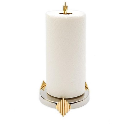 Classic Touch Paper Towel Holder with Gold Symmetrical Design