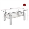 RISOKEYS Rectangle Coffee Table - Tempered Glass Top with MDF Layer, Modern Coffee Table with Storage Shelf for Living Room - 3 of 4
