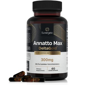 Sunergetic Premium Annatto Tocotrienol Supplement-with DeltaGold Vitamin E 300 mg-Supports Liver, Immune & Heart Health - 1 of 3