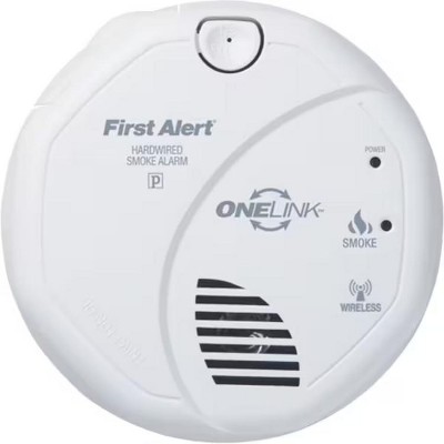 First Alert Smoke Alarm, Photoelectric Sensor, 85 dB @ 10 ft Audible Alert, (2) AA Batteries, 120V AC