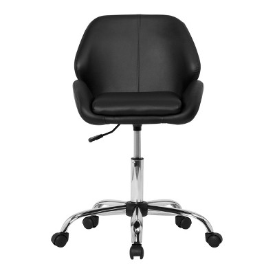 Pearl Office Swivel Height Adjustable Task Chair Black - Calico Designs: Modern Armless, Upholstered, Steel Frame