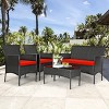 Tangkula Rattan Patio Conversation Set Cushioned Sofa with Coffee Table - image 3 of 4