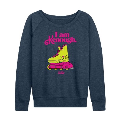 Women's - Barbie - I Am Kenough Rollerblades Lightweight French Terry Wide Neck Long Sleeve Shirt