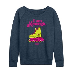 Women's - Barbie - I Am Kenough Rollerblades Lightweight French Terry Wide Neck Long Sleeve Shirt - 1 of 4