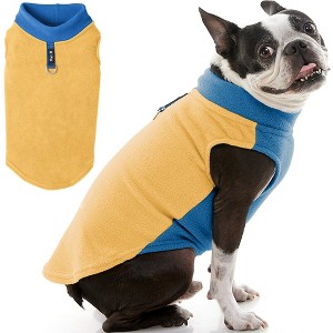 Gooby Half Stretch Fleece Vest Dog Sweater Honey Mustard, Medium - 1 of 1