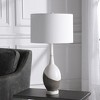 Uttermost Tanali Modern Table Lamp with Charcoal Concrete & White Marble Finish, 28.5"H - 3 of 4