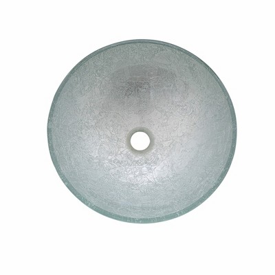 Modern Silver Glass Round Vessel Bathroom Sink
