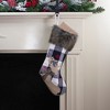 Northlight 18-Inch Black and White Buffalo Plaid Burlap Reindeer Christmas Stocking - 2 of 4
