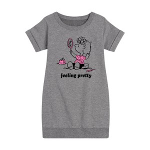 - Peanuts - Feeling Pretty Sally Graphic Short Sleeve Fleece Dress - 1 of 4
