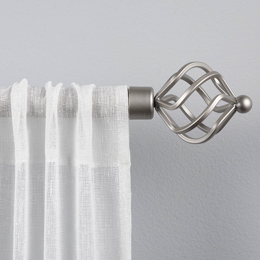 Photos - Curtains & Drapes Exclusive Home 36"-72" Torch Curtain Rod - Matte Silver