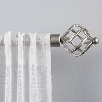 Exclusive Home 36"-72" Torch Curtain Rod - Matte Silver