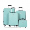 4-piece ABS lightweight suitcase, 14 inch makeup box, aircraft wheels (14/20/24/28) LIGHT BLUE - 2 of 4