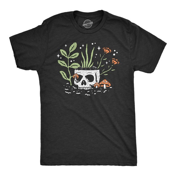 Camiseta divertida para hombre de calaveras y flores, aterradora para amantes de plantas de interior - Camiseta de Crazy Dog para temporada de Halloween