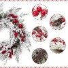 18 In Christmas Wreath for Front Door,Snow Flocked Christmas Wreath, Xmas Door Wreath for Door Fireplace Wall Window - 3 of 4