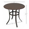 Garden Elements Round Outdoor Patio Bistro Table, Aluminum Frame with Slat-Top Tabletop, 30" - 2 of 2