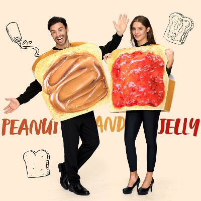 Joyfy Adult Peanut Butter & Jelly Couple Costume – Matching Sandwich Board Outfits for Halloween (One Size Fits Most)