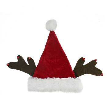 Northlight Black and Gold Striped Unisex Adult Christmas Santa Hat Costume Accessory - Medium