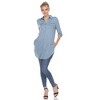 Women's Stretchy Button-Down Tunic - White Mark - 2 of 4