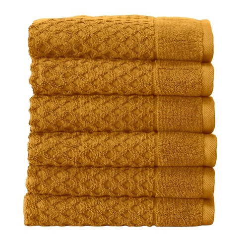 3/6pcs Solid Color Cotton Towels Set, Thickened Soft And Absorbent Towel,  Washcloth & Hand Towle & Bath Towel, Bright Yellow Towel Set For Home Bathro