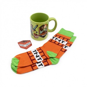 Adult Minecraft Creepers and TNT Mug Sock and Sticker Gift Set - 1 of 4