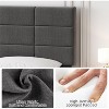 Full Size Wood Bed Frame, Linen Upholstered Platform Bed with Headboard, No Box Spring Needed, 700 LBS Sturdy Wooden Slats Support, Grey - 4 of 4