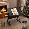 JVNOXKadjustable drawing drafting table desk with 2 drawers for home office and school with stool(black) - 2 of 4
