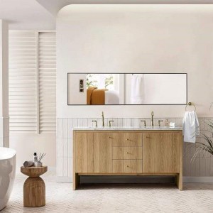 21''x64'',Gold-rect Floor Standing Mirror, Wall Mirror with Stand Aluminum Alloy Thin Frame - 1 of 4