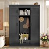TiramisuBest 85''H Hall Tree with Bench and 3 Hooks, Modern Entryway Storage Organizer Cabinet with 4 Doors, 1 Drawer and Adjustable Shelves - 2 of 4