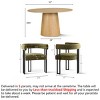 7-Piece Round Dining Table Set with 6 Upholstered Chenille Chairs, 52" Modern Pedestal Table with Metal Leg Dining Chairs for Kitchen-Maison Boucle - 3 of 4