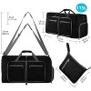 Luupatchy Foldable Travel Duffel Bag 85L - with Shoe Compartment, Waterproof Polyester Overnight Bag, Black - 2 of 4