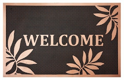 J&V TEXTILES Original Durable Rubber Door Mat, 18x28, Heavy Duty Doormat, Indoor Outdoor, Waterproof, Easy Clean, Low-Profile Mats for Entry, Garage