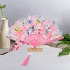 Unique Bargains Rose Print with Tassel Folding Fan 1 Pc - 4 of 4