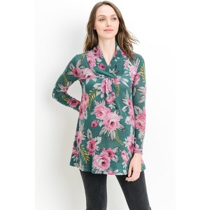 Hello MIZ Womens Shawl Collar Maternity Knit Tunic Sweater - 1 of 1