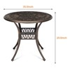 36" Cast Aluminum Patio Dining Table with Umbrella Hole, Durable Bistro Table for Outdoor Dining on Patio, Deck, Porch & Garden - 3 of 3
