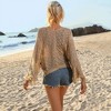 Women Swimsuit Crochet Cover Up Summer Swim Bathing Suit Swimwear Mesh Knit Tassel Pool Beach Vacation - 4 of 4