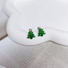 20G Christmas Tree Stud Earrings with Green Enamel, Flat Screw Back for Sensitive Ears. - 2 of 4