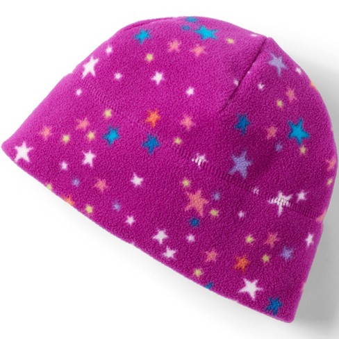 Lands' End Kids Fleece Hat - Small - Magenta Berry Stars : Target