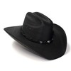 Western Express Black Palm Straw Western Cattleman Hat with Curled Brim - 2 of 4