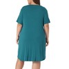 Agnes Orinda Women's Plus Size Comfort Pleated Front Short Sleeve Nightgowns - 4 of 4