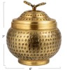Round Hammered Metal Container with Finial, Brass Finish - 2 of 4