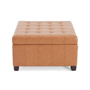 CAVINAS 31" Square Storage Ottoman Bench for Bedroom,Storage Bench with Button-Tufted Lid,Ottoman for Living Room,Entryway - 1 of 4