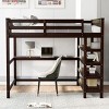 Streamdale Full Size Loft Bed with Storage Shelves and Under-bed Desk, Espresso - 3 of 4