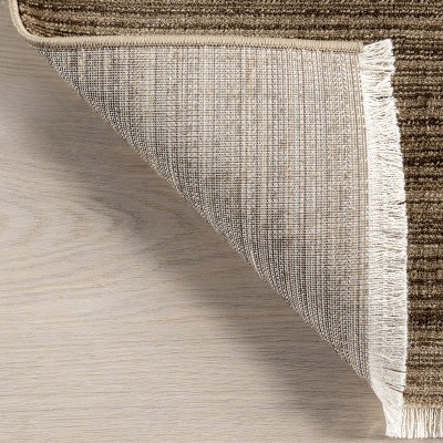 Brown 5' x 7' Solid Synthetic Non-slip Area Rug