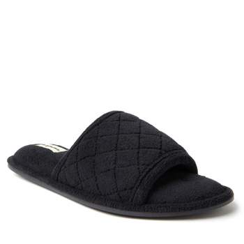 Dearfoams Womens Beatrice Quilted Microfiber Terry Slide Slipper