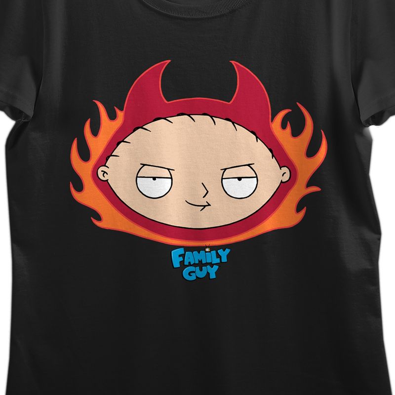 Family Guy Wicked Stewie Crew Neck Short Sleeve Black Women's T-shirt, 2 of 3