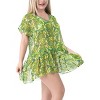 LA LEELA Women's Beachwear Swimsuit Coverups for Women Summer Swim Beach Dress Cover Ups for Swimwear Women Hawaiian Bathing Suit M-L Green,Abstract - 2 of 4
