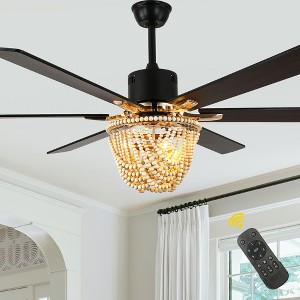Bella Depot 65" Bohemia Large Ceiling Fan with Light and Remote for Dining Room Famlily Room - 1 of 4