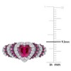 EVERLY JEWELRY |Sterling Silver 1 3/4 CT TGW Created Ruby Created White Sapphire Engagement Ring Black Rhodium Plated - 4 of 4
