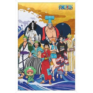 Trends International One Piece: Wano Country - Crew On Wave Framed Wall Poster Prints - 1 of 4