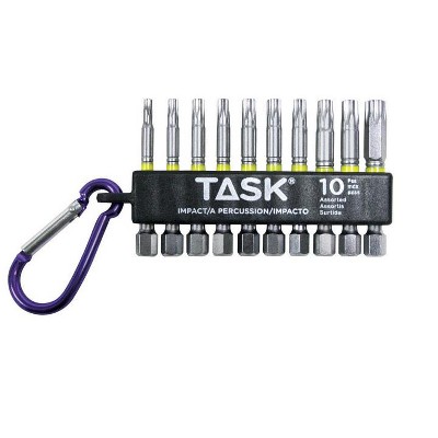 Task Tools Torx 2 In. L Carabiner Bit Clip Steel 10 Pc : Target